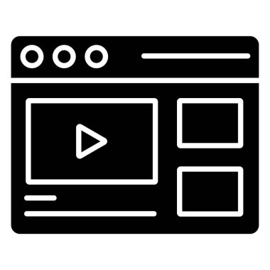 video. Web simgesi vektör illüstrasyonu