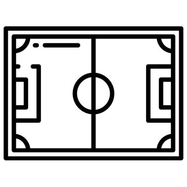 Beyaz arkaplanda basit bir futbol alanı simgesi