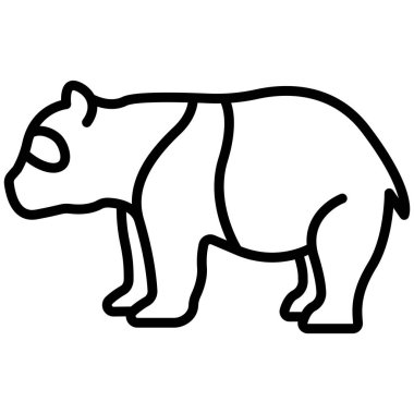 panda web simgesi, vektör illüstrasyonu
