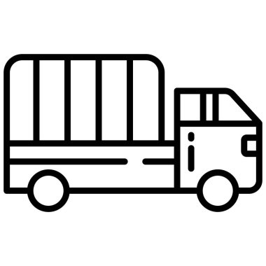 Basit vektör simgesi, arabanın illüstrasyonu