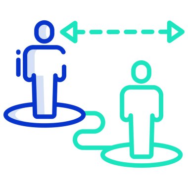 uzaklık kavramının renk vektör illüstrasyonu