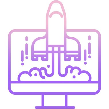 Bilgisayar monitörü web vektör illüstrasyonu