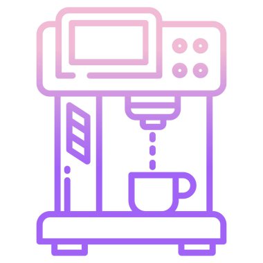 kahve makinesi simgesi. Anahat vektör çizim.