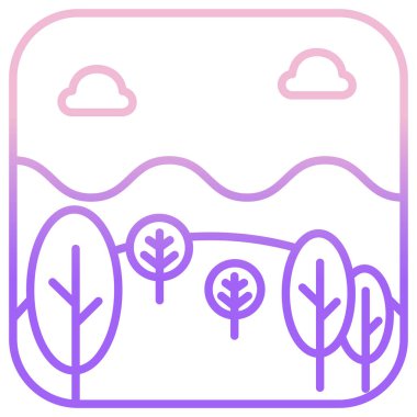 peyzaj ikonu vektör illüstrasyonu