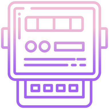 Elektrik sayacı. Web simgesi basit illüstrasyon