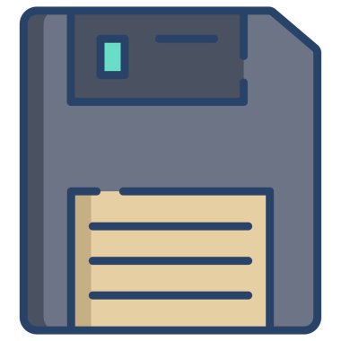 Simgeyi kurtar. Disket Vektörü. Satır Sanatı Biçiminde Veri İmzalama ve Sembol