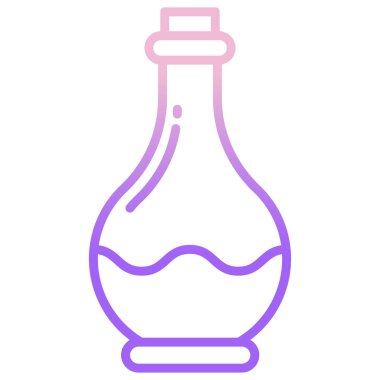 Kimya şişesi simgesi. Bilim teknoloji. Kimya, laboratuvar, bilim, biyoteknoloji kavramları için düz tasarım.