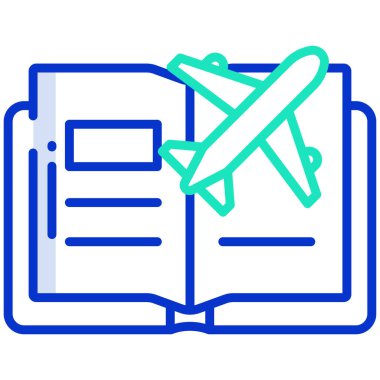 Basit vektör simgesi, düzlemli kitap illüstrasyonu