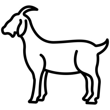 Basit vektör simgesi, keçi hayvanının çizimi