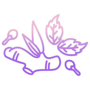 Mor ve beyaz lale simgesinin vektör çizimi