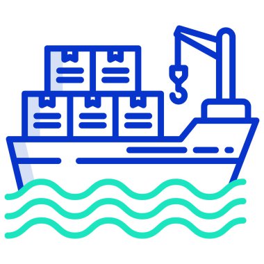 Beyaz arkaplanda basit vektör gemi simgesi