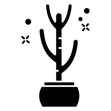 Beyaz arkaplanda izole edilmiş kaktüsün vektör simgesi