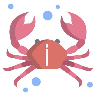 Yengeç simgesi vektör illüstrasyonu 