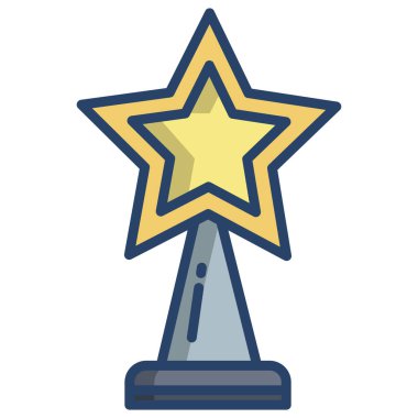 Beyaz arkaplanda basit vektör yıldız ödül simgesi