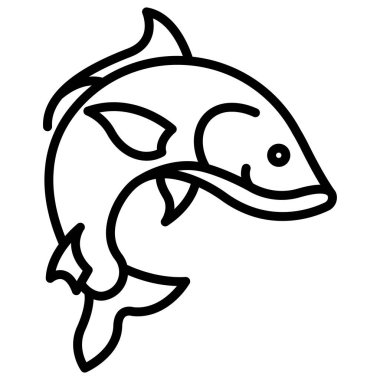 Balık. Web simgesi basit illüstrasyon