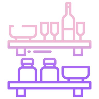 Basit vektör simgesi, rafların çizimi