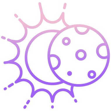 Beyaz arkaplanda basit vektör güneş tutulması simgesi