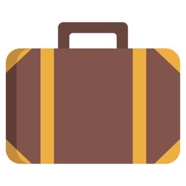 Beyaz arkaplanda basit bir vektör Suitcase simgesi