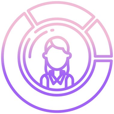 Yetenekli kadın. Web simgesi basit illüstrasyon