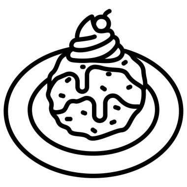 Kek. Web simgesi basit illüstrasyon