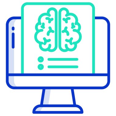 Beyin. Web simgesi basit illüstrasyon