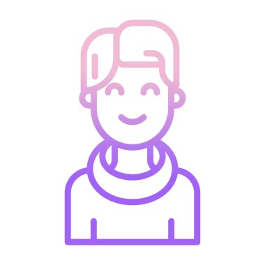 Saç stili vektör çizimi olan adam