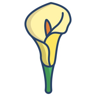 Kalla zambağı çiçek ikonu vektör illüstrasyon grafik tasarımı