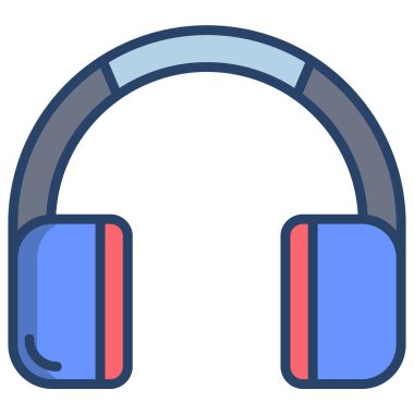 Web ve mobil uygulamalar için modayı takip eden kulaklık simgesi