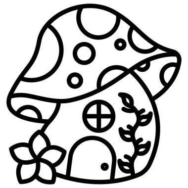 Mantar. Web simgesi basit illüstrasyon 