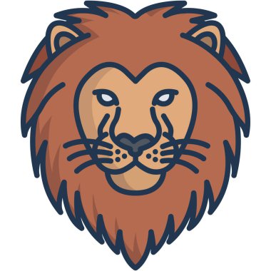 aslan web simgesi, vektör illüstrasyonu