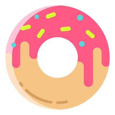 donut web simgesi, vektör illüstrasyonu 