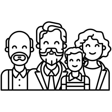 Basit vektör simgesi, ailenin çizimi 