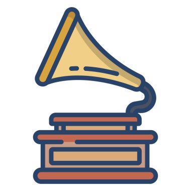 Gramofon web simgesi basit illüstrasyon