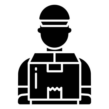 Kutu vektör illüstrasyon tasarımlı teslimatçı