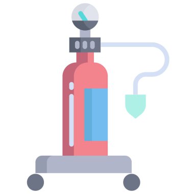 Oksijen silindir simgesi beyaz arka plan üzerinde