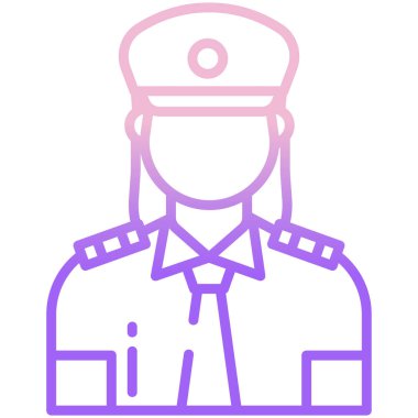 Polis memuru kutsal kişilerin resmi, vektör çizim