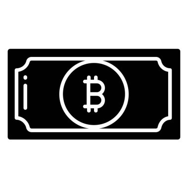 Bitcoin not simgesi vektör illüstrasyonu