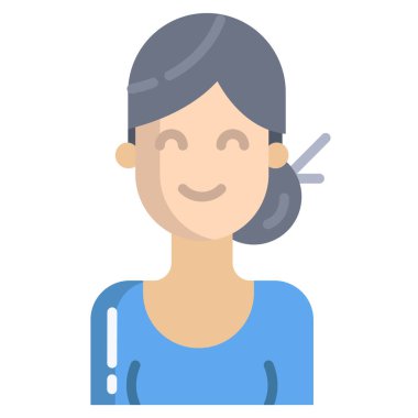 Kadın. Web simgesi basit illüstrasyon