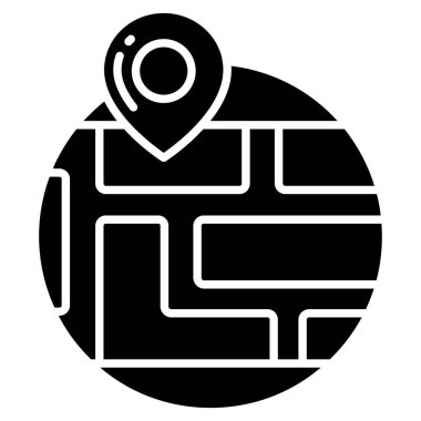 Harita. Web simgesi basit illüstrasyon