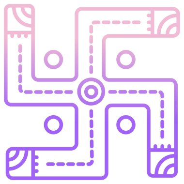 Beyaz arkaplanda Swasthik basit vektör simgesi