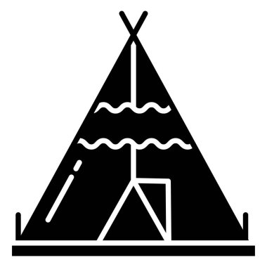 çadır basit simgesi, vektör çizim