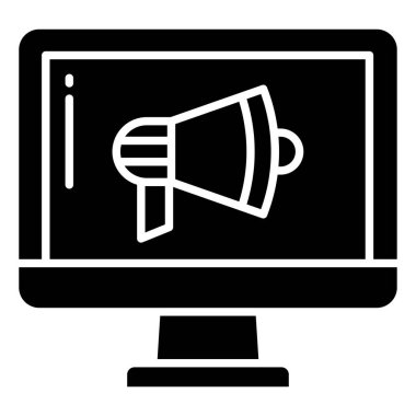 Bilgisayar monitörü web vektör illüstrasyonu