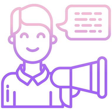 Megafonlu adam. Basit tasarım