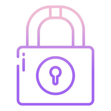 asma kilit simgesi, vektör çizimi