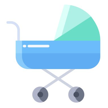 Bebek arabası. Web simgesi vektör illüstrasyonu