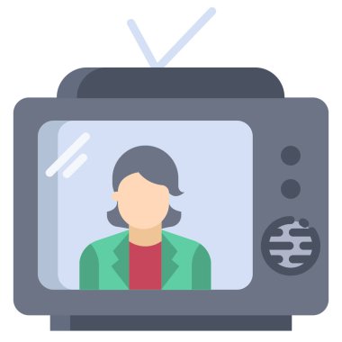 Televizyon. Web simgesi basit illüstrasyon
