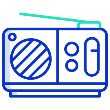 Radyo. Web simgesi basit illüstrasyon 