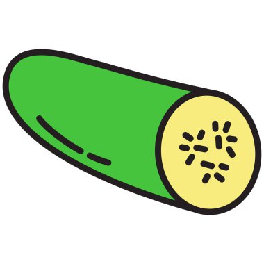 Salatalığın vektör simgesi beyaz arkaplanda izole edildi 