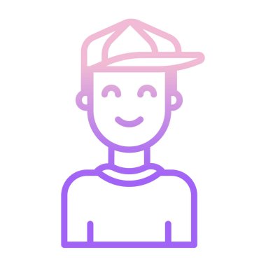 Şapka ikonlu adam. vektör illüstrasyonu