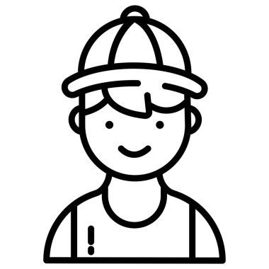 İşçi. Web simgesi basit illüstrasyon